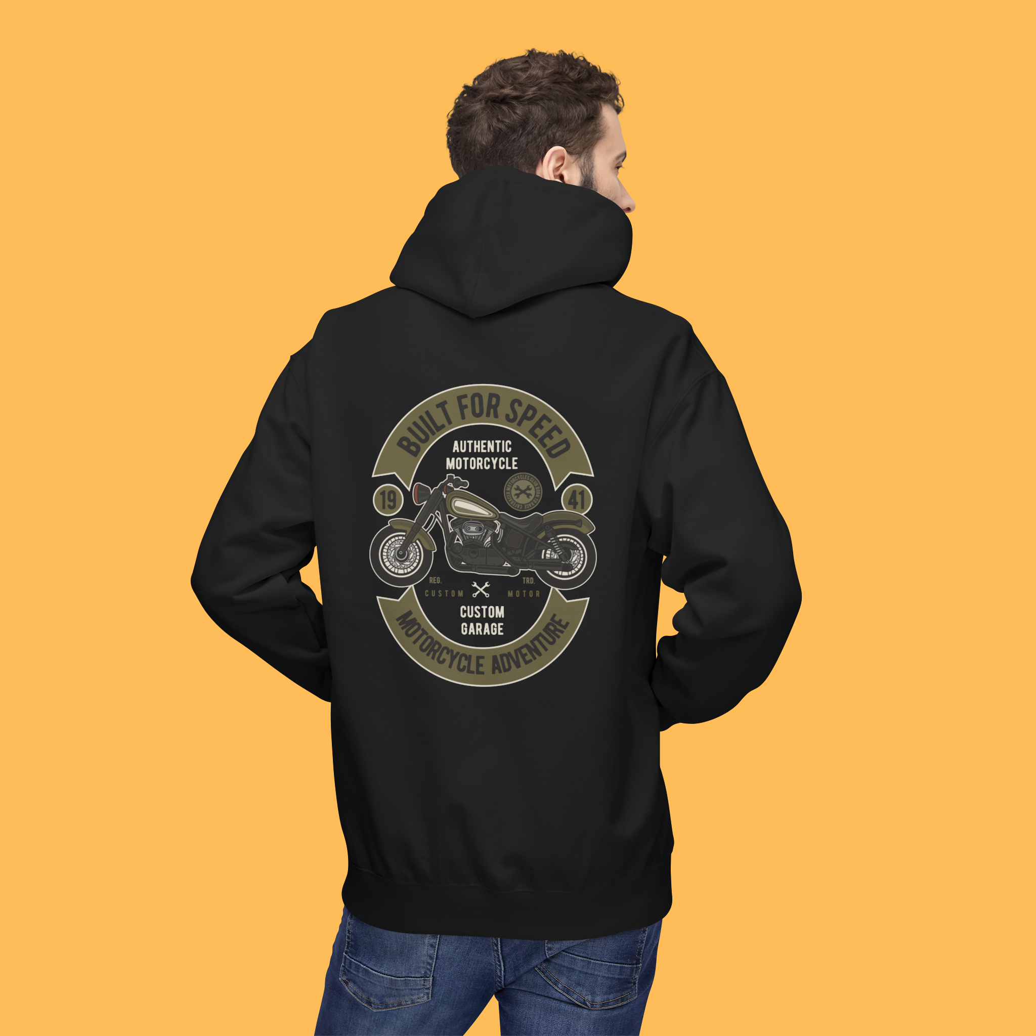 Motorcycle Adventure Custom Garage Hoodie