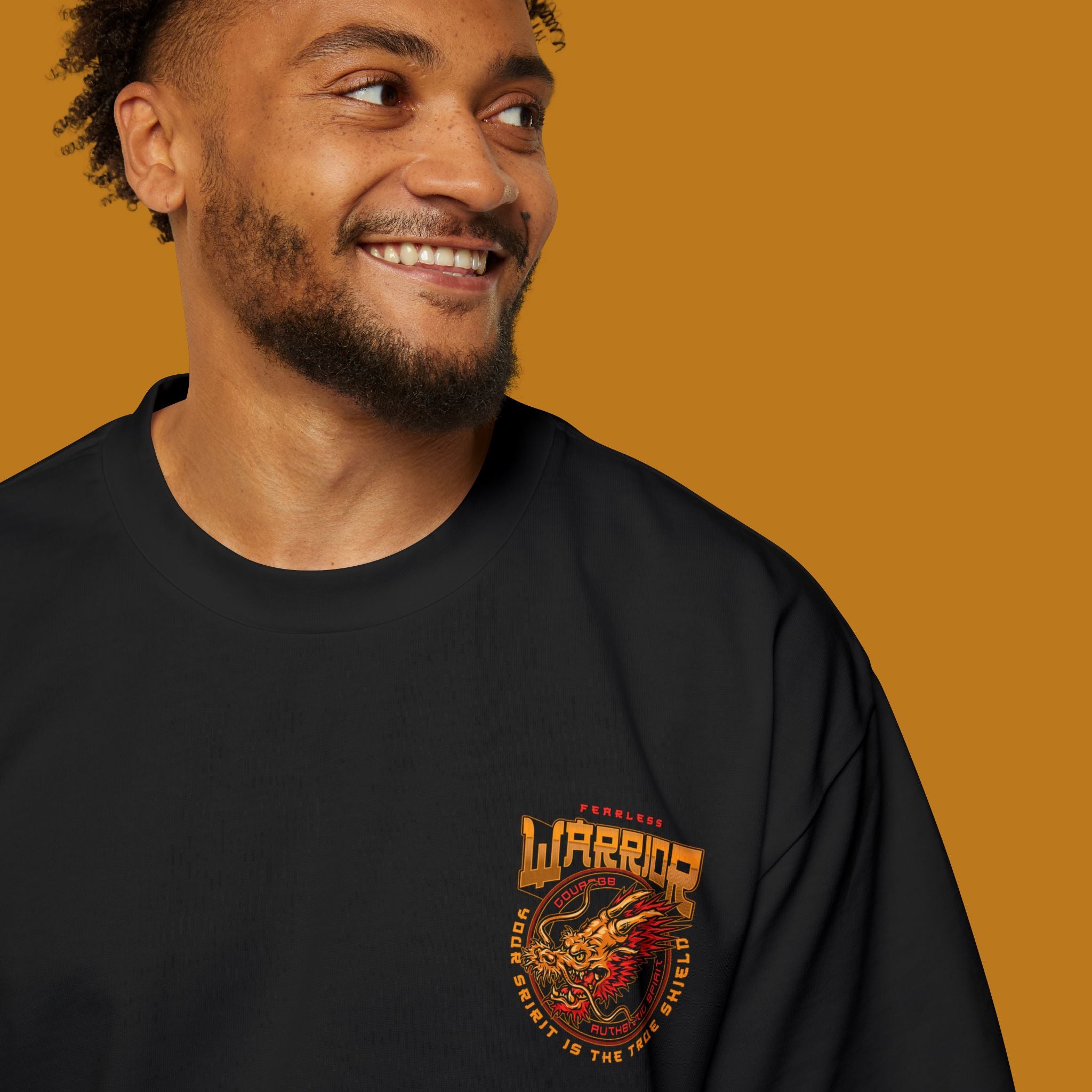 Unisex Terry Oversized Tee Samurai Warrior Vintage Graphic Shirt
